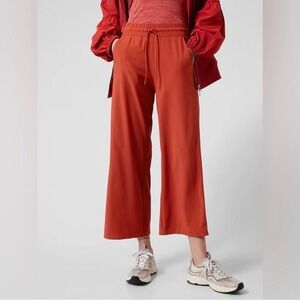 Athleta Women's Avenue Wide Leg Crop Pants Orange Sz 14T